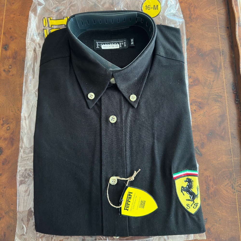 Ferrari Black Long Sleeve Button Down Shirt